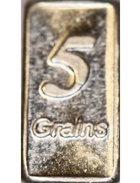 Bergmint.com - 5 Grain .999 Pure Solid Silvar Bar